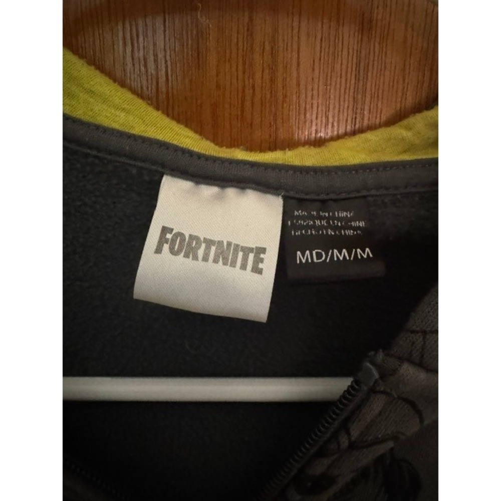 Fortnite Kids Gray Skull Print Zip Up Hoodie Sweatshirt Medium MD (A) - Picture 4 of 4